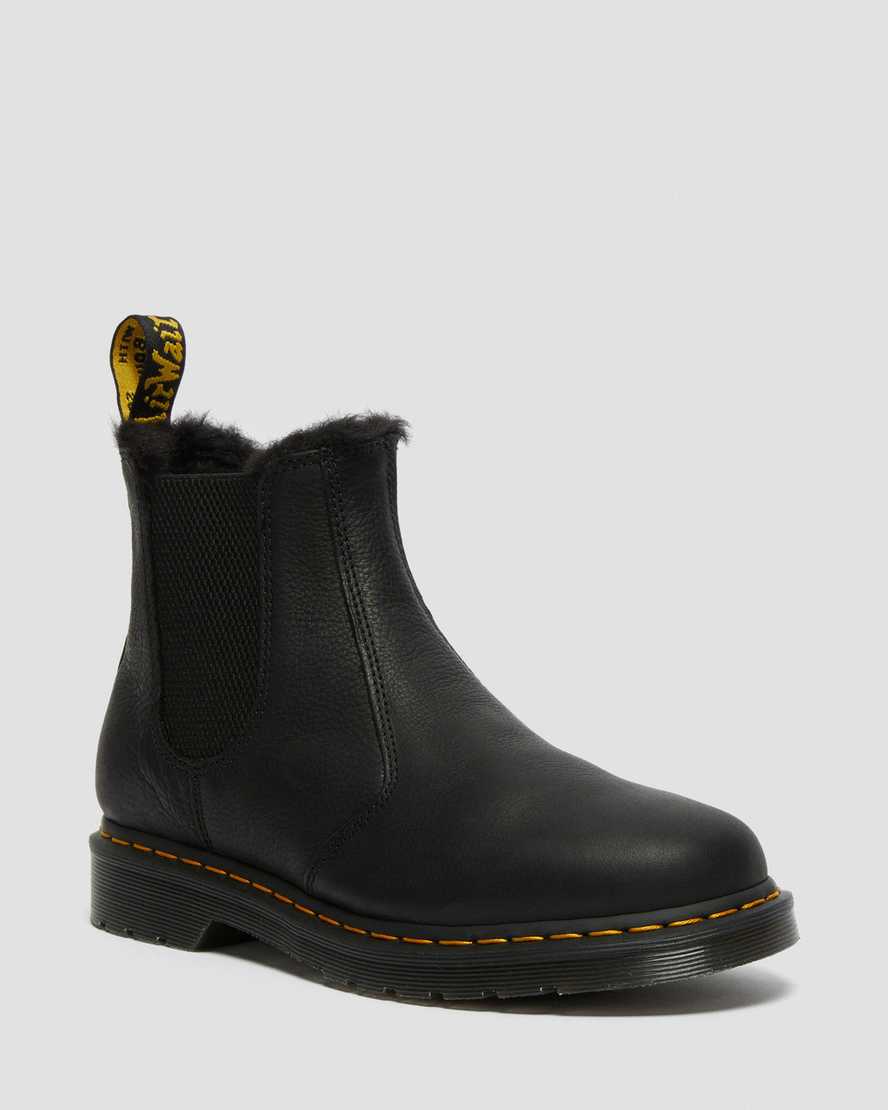 Dr. Martens 2976 Faux Fur Lined Chelsea Støvler Herre Svart [6741XSKHN]